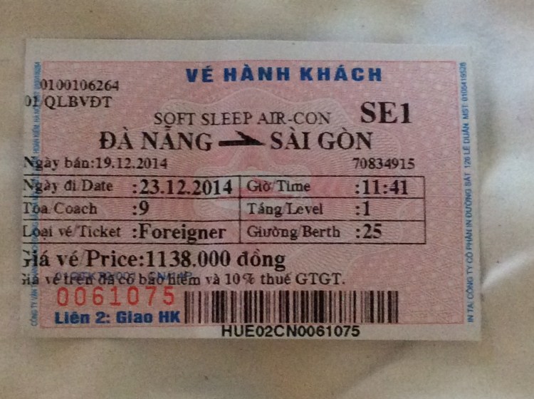 Our ticket to ride....