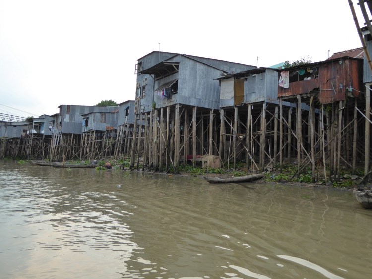Stilt houses on the Bassac River